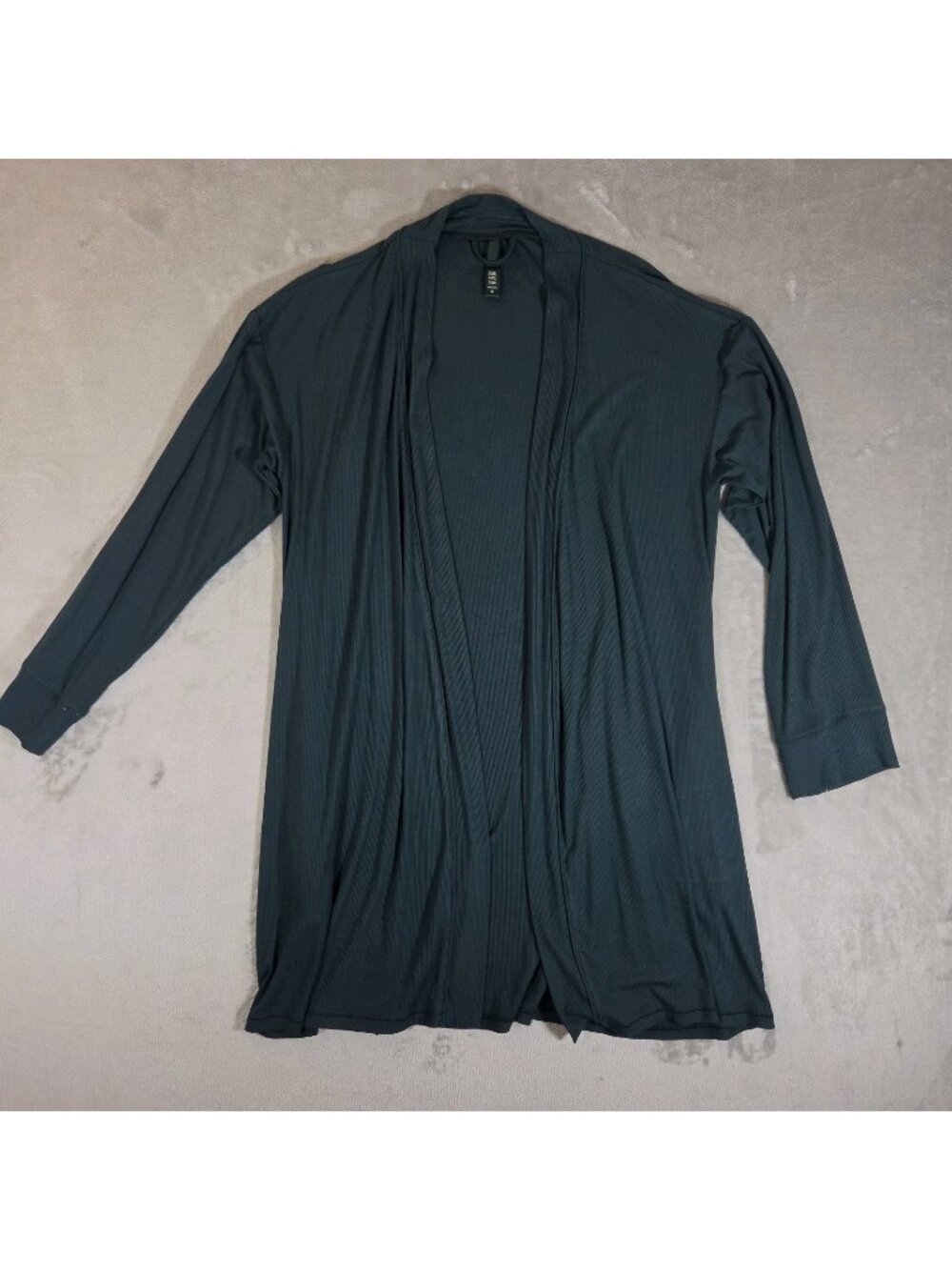 Skims Ribbed Stretchy Green Robe Open Front Women’s Size Small No Belt